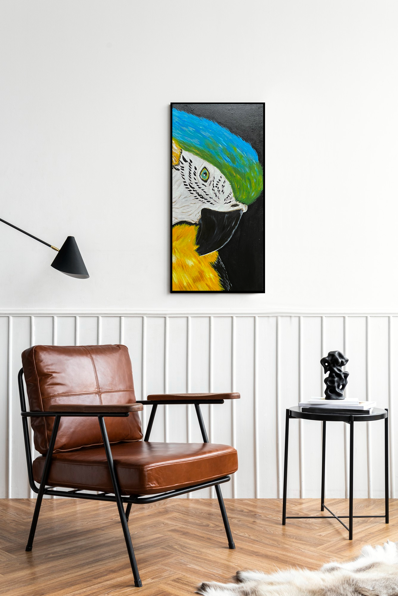 pintura acrilico ara ararauna